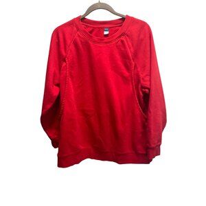 Old Navy Red Maternity Pullover Sweatshirt L Cotton Blend